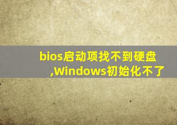 bios启动项找不到硬盘,Windows初始化不了