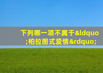 下列哪一项不属于“柏拉图式爱情”