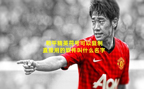 和平精英符号可以复制直接用的软件叫什么名字
