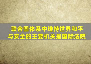 联合国体系中维持世界和平与安全的主要机关是国际法院